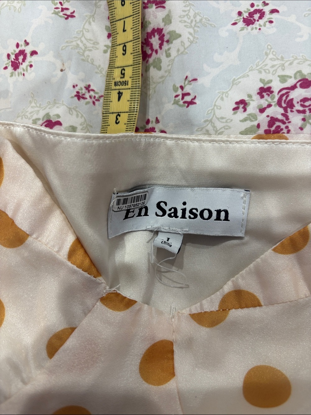 En Saison Cream Maxi Dress with Gold Polka Dots - Picture 2 of 7